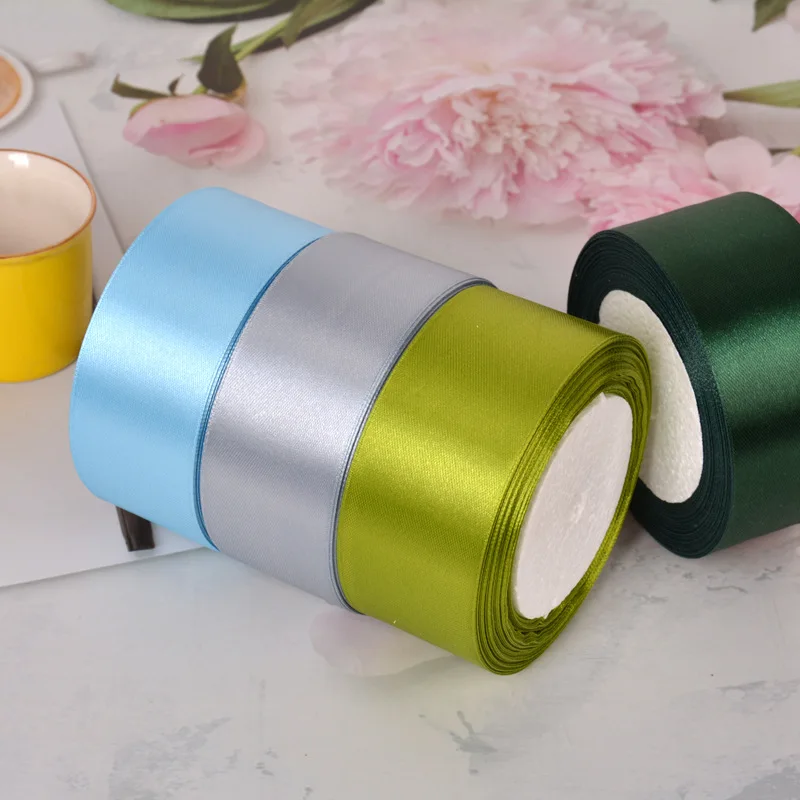 (25 ياردة/لفة) وجه واحد 4 سنتيمتر شريط من الساتان Crafts بها بنفسك الحرف الذهب الفضة رمادي الشريط عيد الميلاد هالوين الزفاف حفلة عيد ميلاد ديكور #2