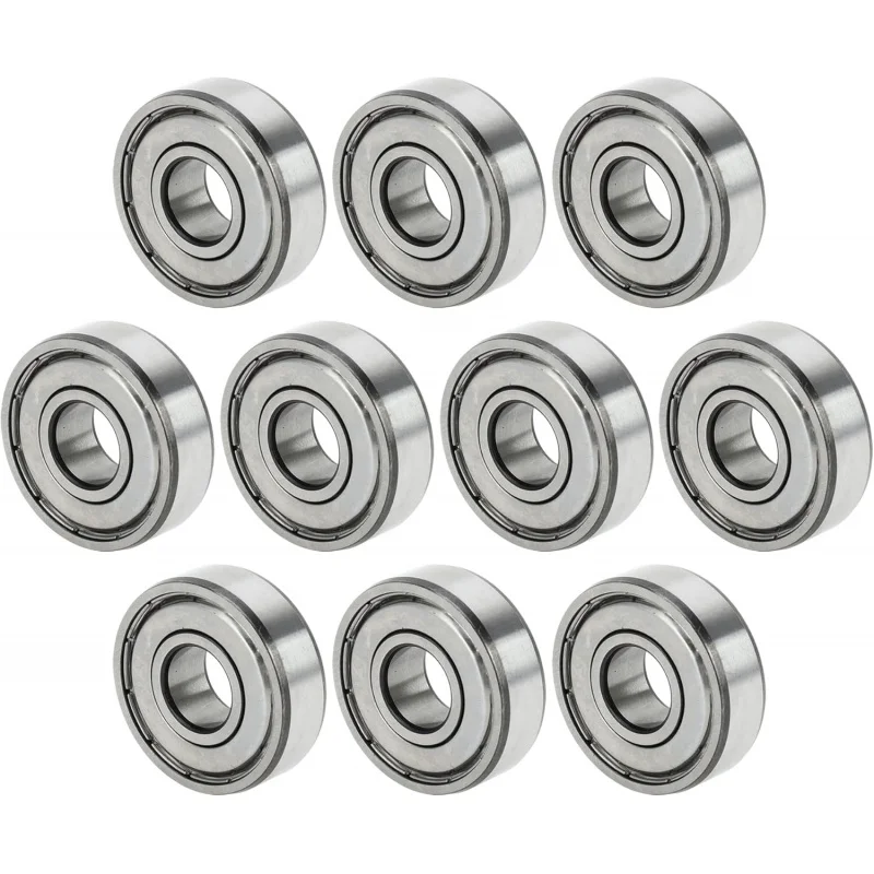 6201ZZ & Deep Groove Ball Bearings P5 12x32x10mm Lubricated Bearings Double Metal Seal Silver Tone Scooter Skateboard Wheel