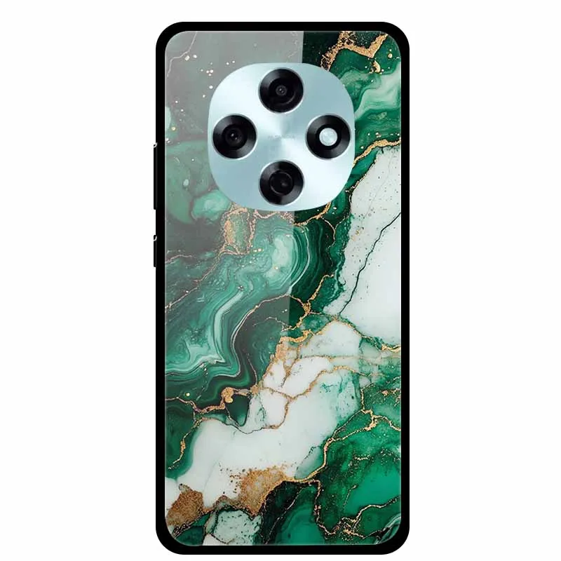 حافظة من الزجاج المقسى لهاتف OPPO A6 A5i pro غطاء ممتص للصدمات Funda لهاتف OPPO A6i A5 لون رخامي هدية جراب هاتف غطاء حماية خلفي صلب #2