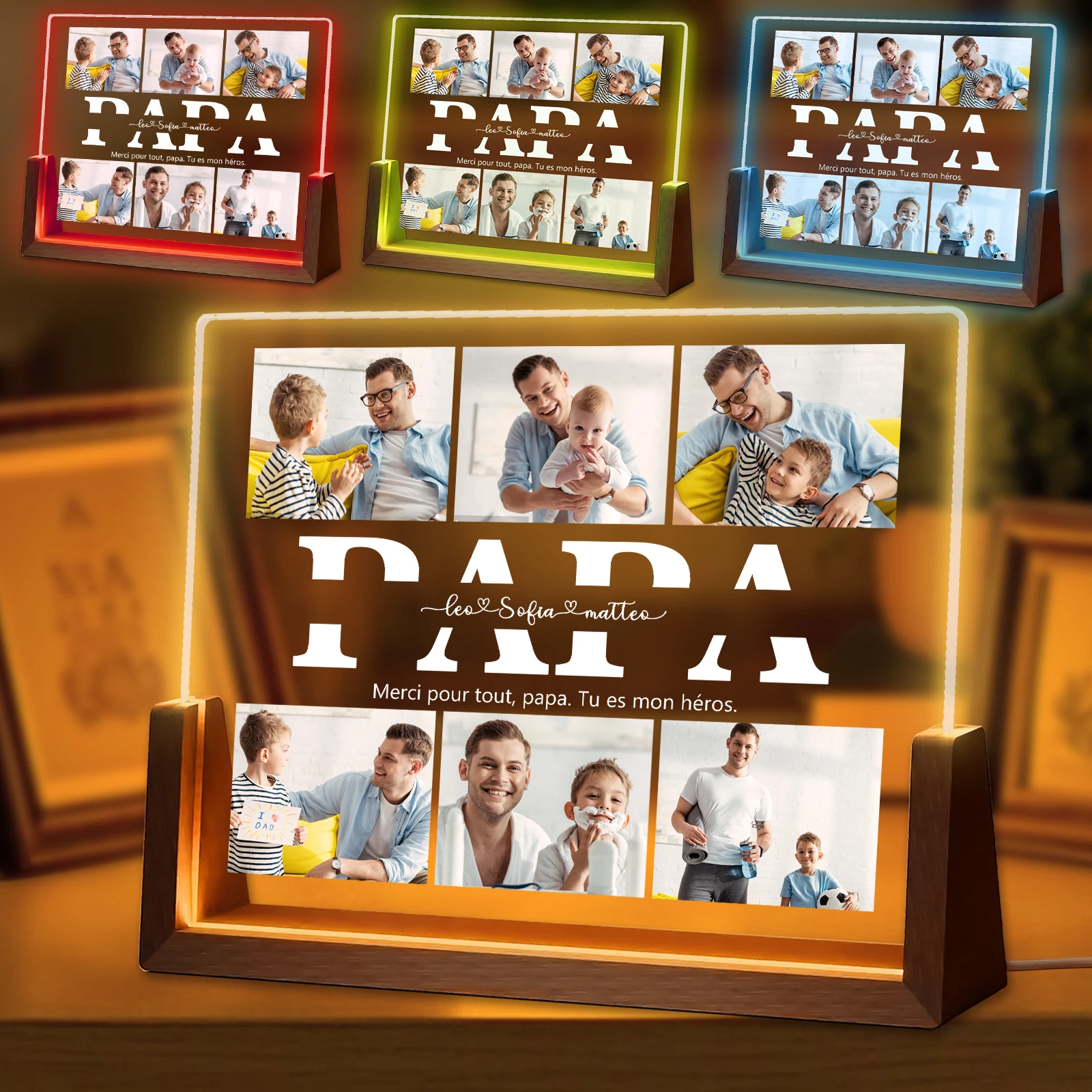 

Индивидуальная рамка для показа фотографий «Теплая семья» — подходит для размещения гостиной, спальни или офиса.