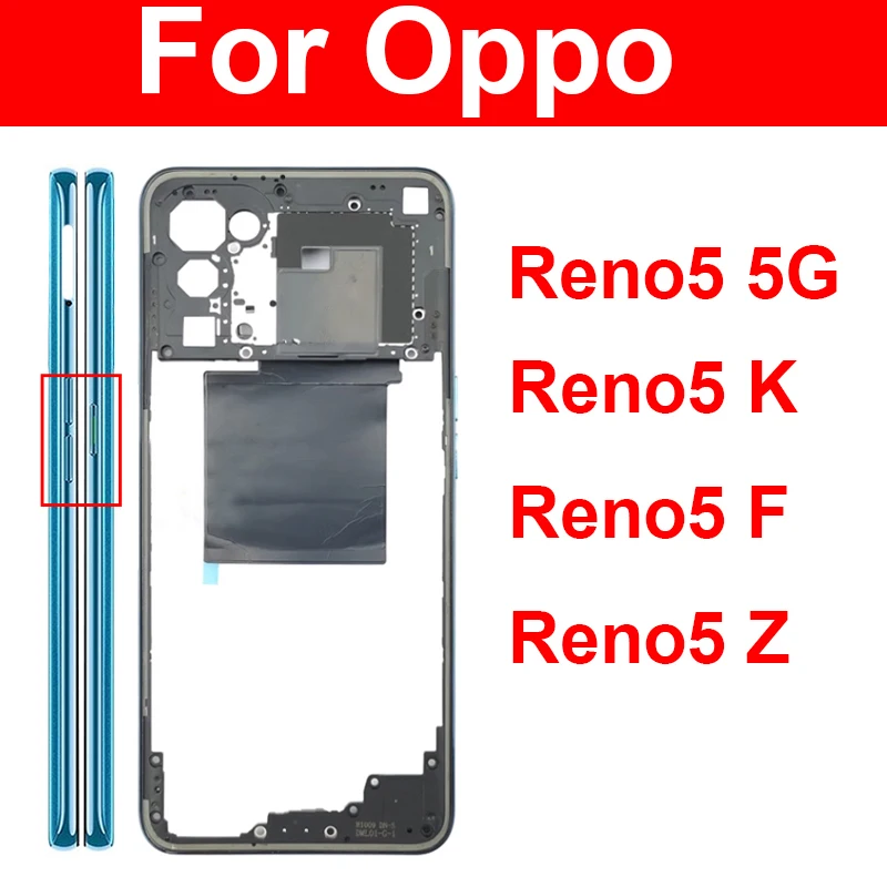 

For OPPO Reno 5 5K 5F 5Z 5G Middle Housing Frame Cover Chassis with Lens Frame Replacement