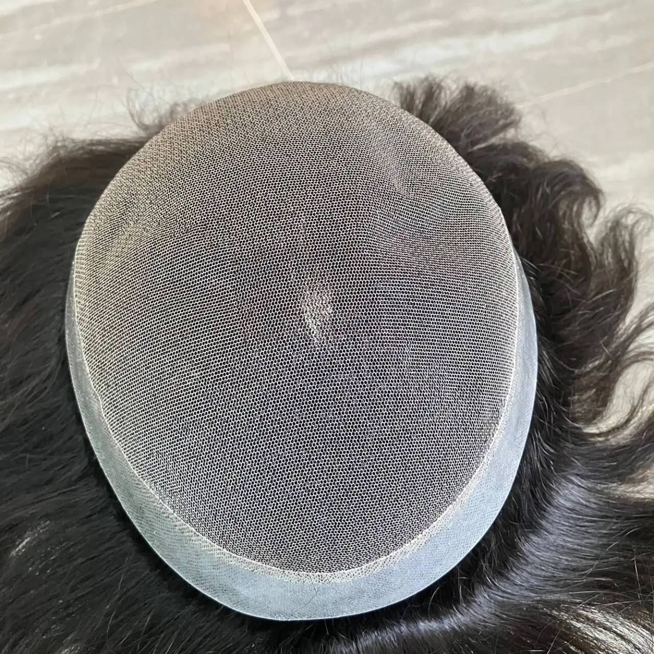 أستراليا عقدة مزدوجة الشعر البشري الطبيعي الشعر المستعار الذكور الشعر الاصطناعي الدانتيل بو قاعدة بني داكن # 2 # 1 شعر مستعار بنظام مسامي للرجال