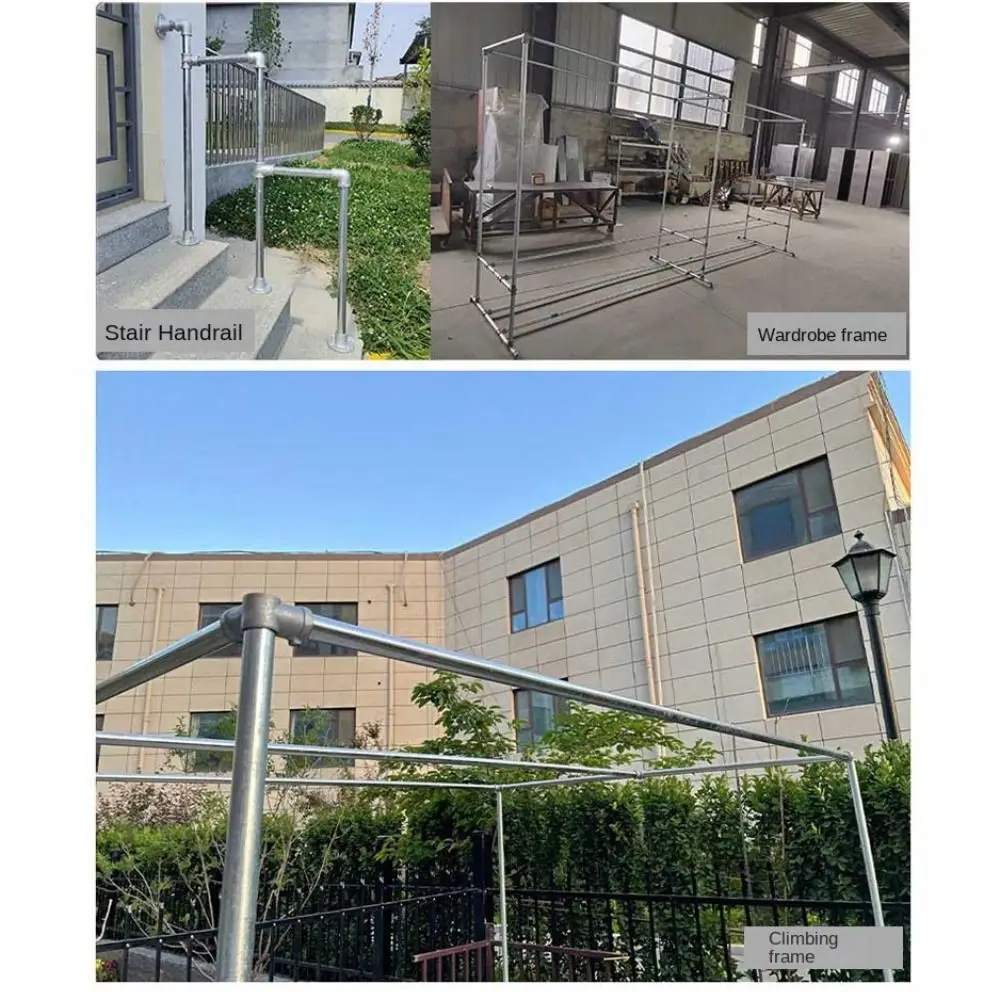 1 \ 2 ''/3 \ 4 "/1'' Raccordo per tubi Connettore in lega di alluminio Acciaio Fibbia fissa Telaio di fissaggio Circolare FAI DA TE Connettore per tubi circolari