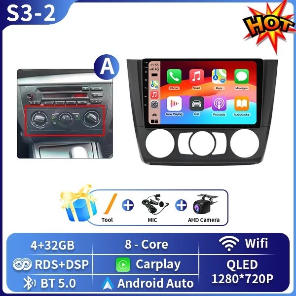 Android 16 Autoradio Voor BMW 1 Serie E81 E82 E87 E88 OP 2004-2011 GPS DSP Carplay Multimedia speler Serero Auto 4G Wifi DVD