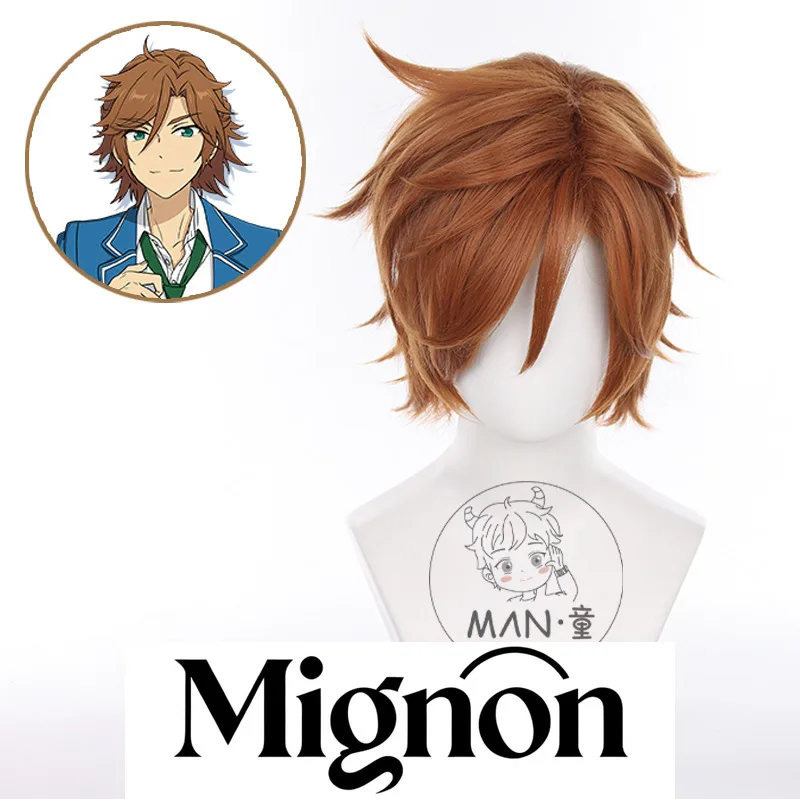 

Ансамбль Stars Mikage Kōka, парик для косплея, тигр, клипса, версия, желто-коричневые короткие волосы, подарок на Хэллоуин