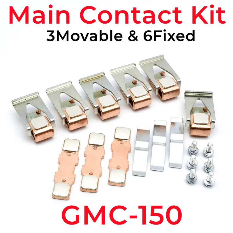 

Main Contact Kit for Magnetic Contactor GMC-150 Spare Parts Stationary and Moving Contacts Contactor Replacement Kit Accessories