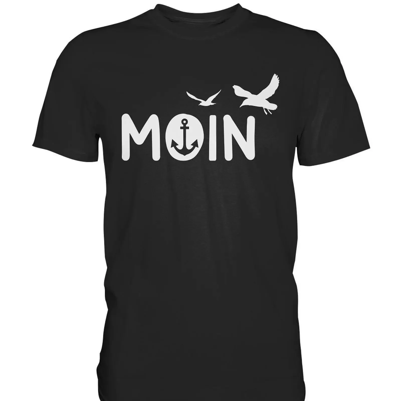 Moin Anchor Seagull Maritime T Shirt Northern Germany Hamburg North Sea Sailor Coastal Casual Statement GifT vintage Washed