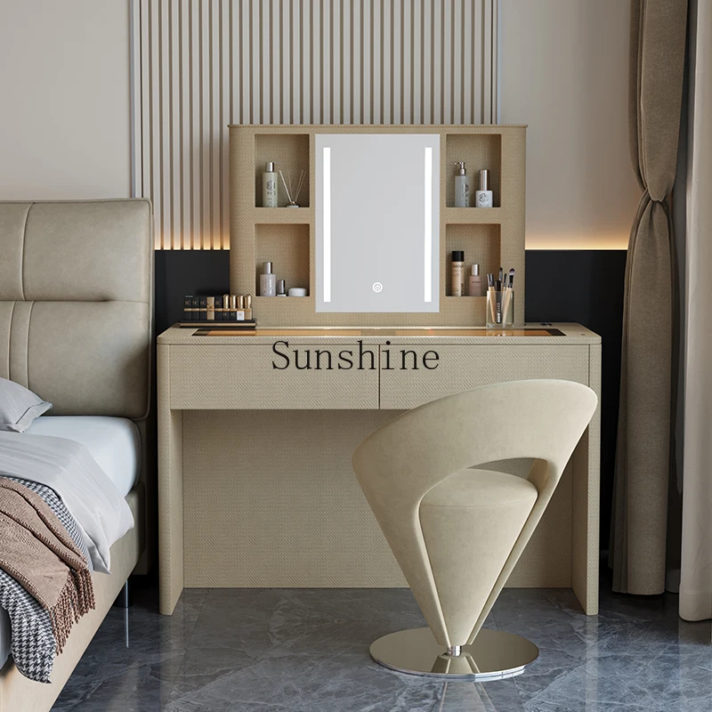 Italian light luxury dressing table intelligent liftable hidden mirror bedroom high-end solid wood