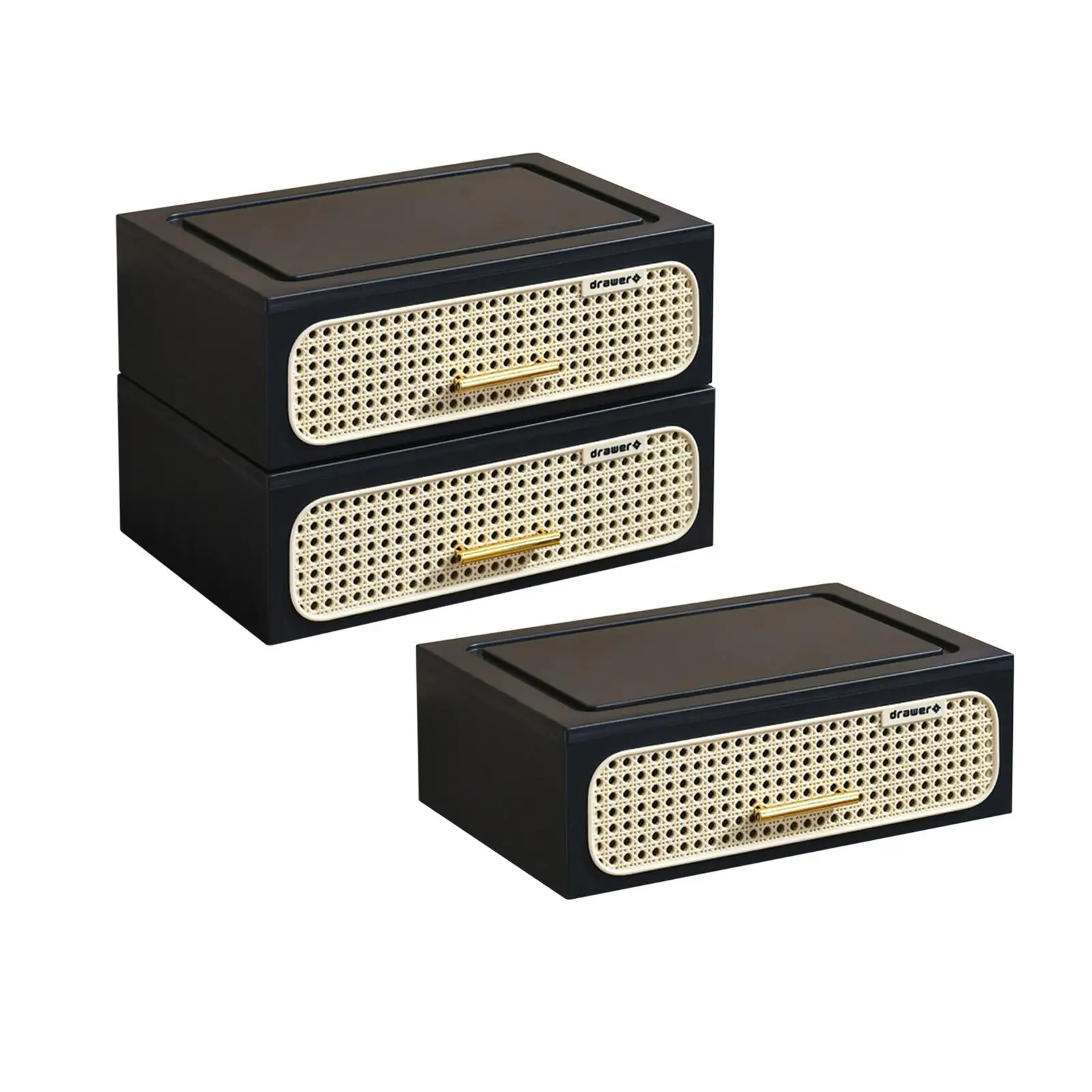 

Прикроватная тумбочка из искусственного ротанга, органайзер в деревенском стиле с выдвижным ящиком, украшение, компактный блок для хранения, прикроватная тумбочка