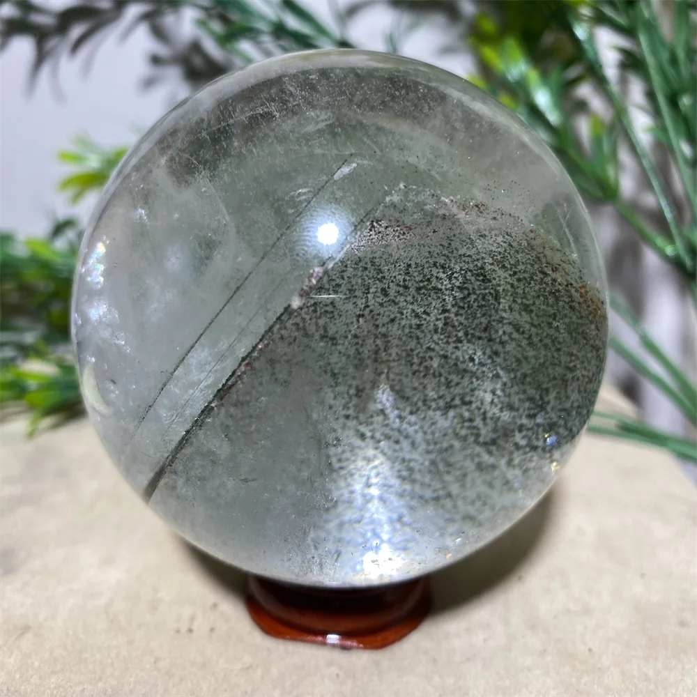 

548g Natural Garden Rainbow Crystal Sphere Quartz Ball Healing Reiki Minerals Stone Spiritual Home Decoration Room + Stand