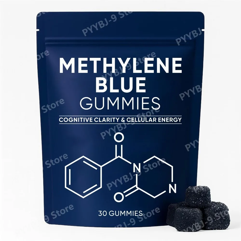 Methylene Blue Gummies with PQQ, DGL, B2 & B3, Sustained Energy, Mental Clarity, Mood & Sharp Focus Support, 30 Gummies