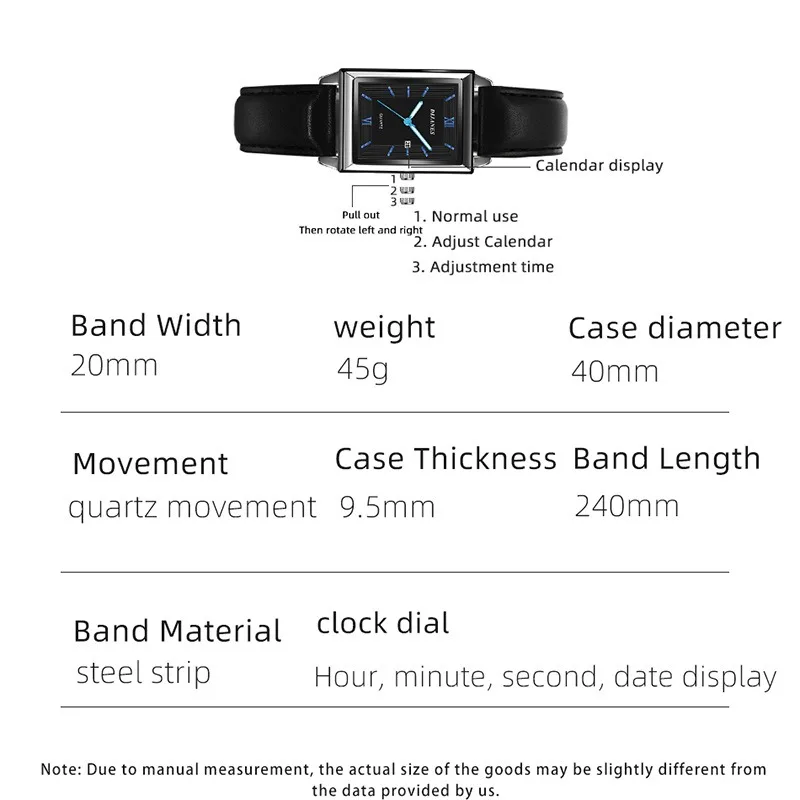 Fashion Mens Business Watches for Men Rectangle Stainless Steel Quartz Wrist Watch Man Casual Leather Watch relogio masculino