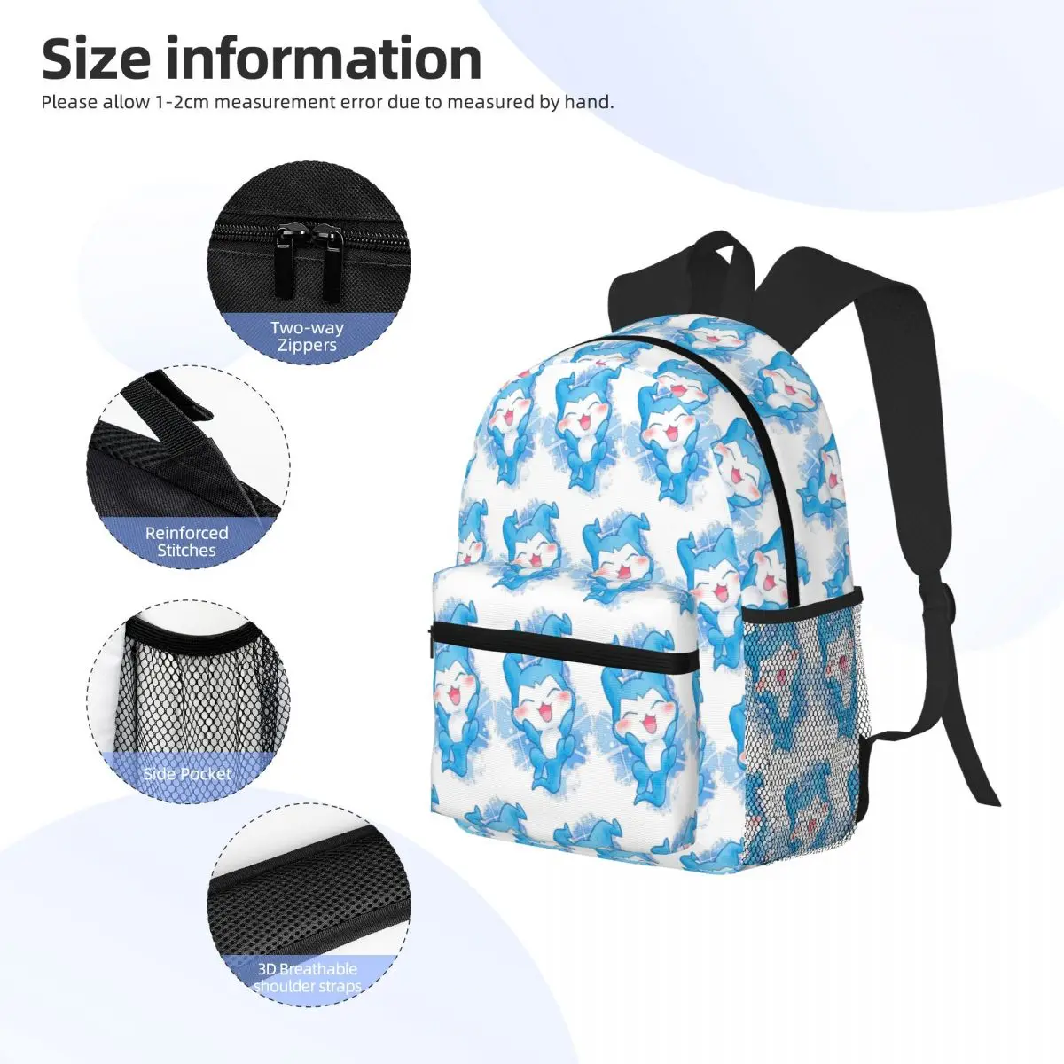 Anime Digimon Chibimon Student Backpack School Bag Hiking Travel Daypack for Boys Girls Fashion Bookbag Shoulder Bags