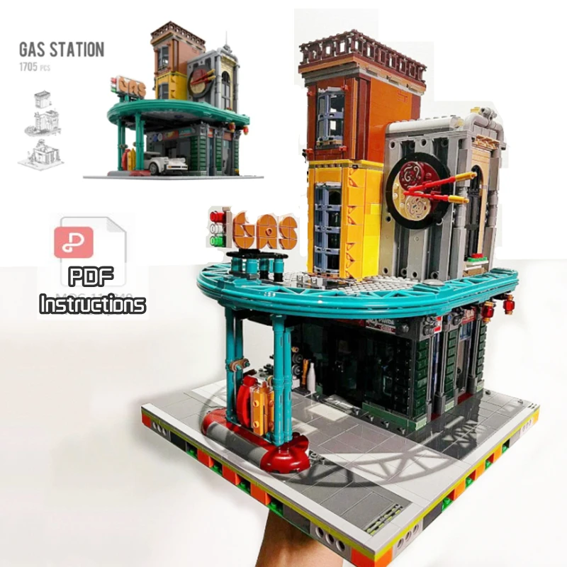 

NEW IN STOCK MOC 114840 Gas Station The City of Lanterns The Monkey King Compatible With 80036 Building Blocks Bricks Toys