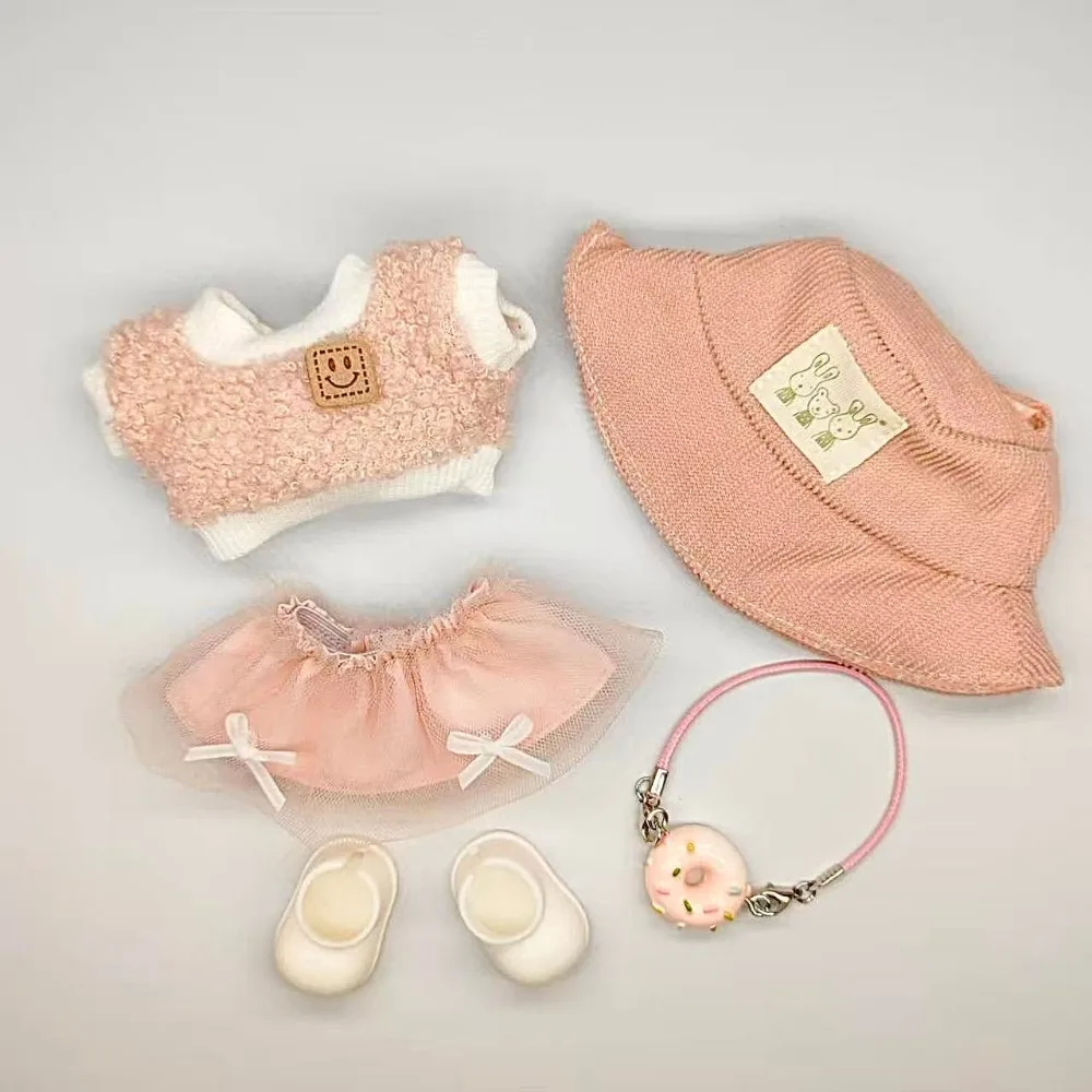 For 15-17cm Labubu Doll Clothes Tulle Skirt Set Stylish Outfit Replacement for 17cm Ropa Labubu Dolls Accessories