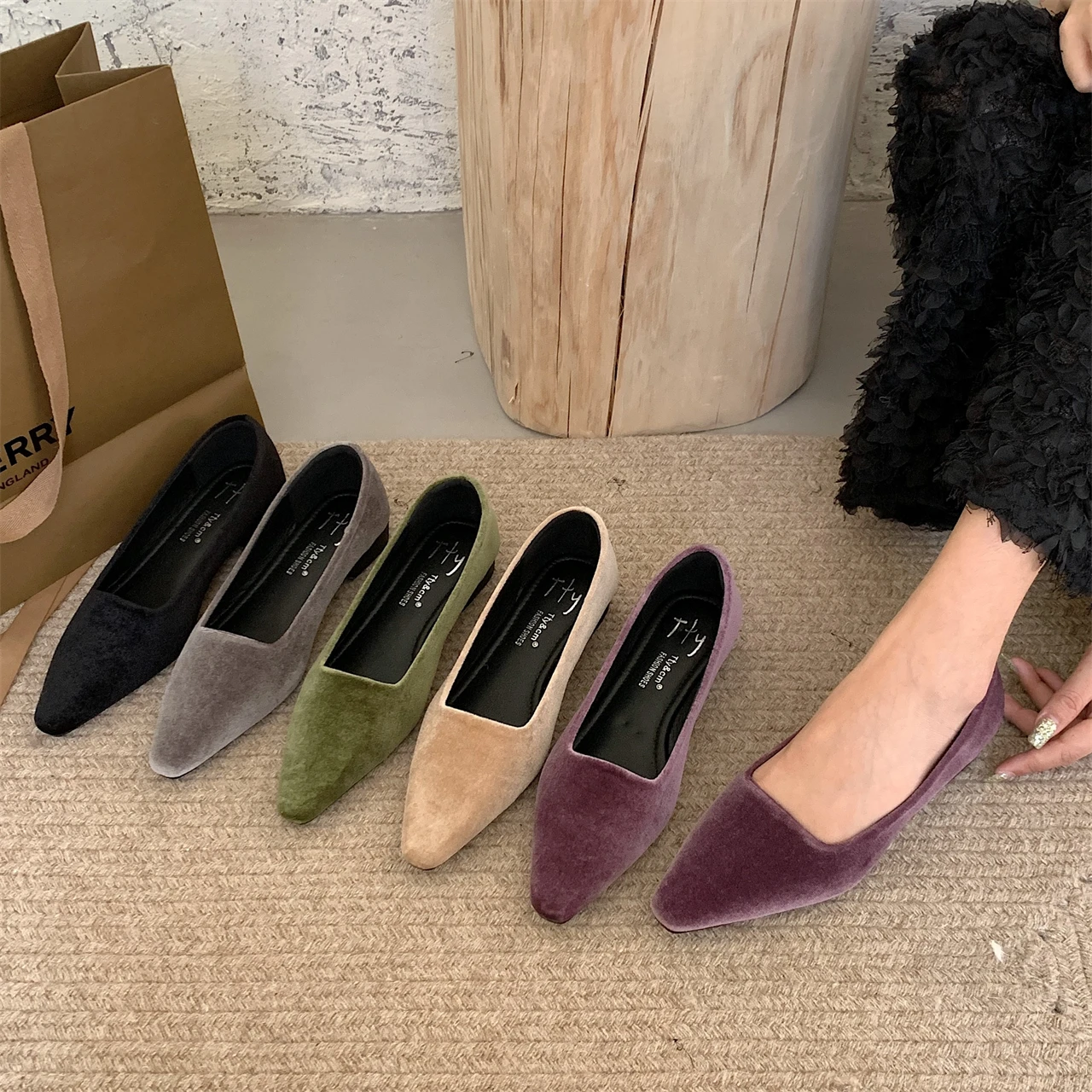 Bailamos Brand Design Flats Women Flat Heel Ballet Pointed Toe Slip On Shoes Ballerina Casual Loafers Mujer Soft Driving Shoes