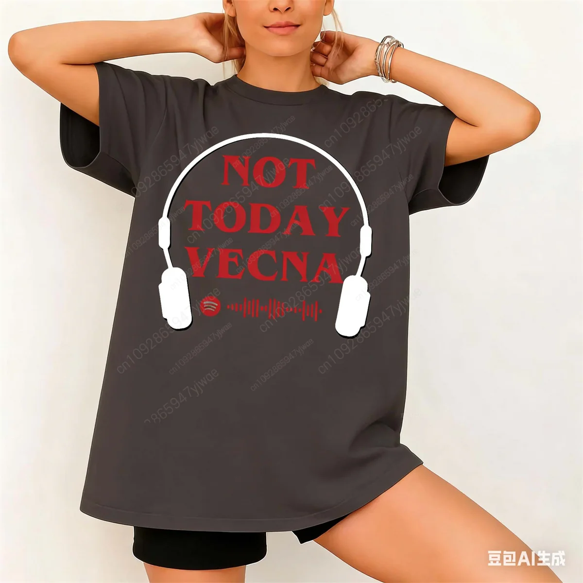 ليس اليوم Vecna غريب الفيلم نفس الرسومات قصيرة الأكمام الصيف المرأة الترفيه عطلة المحملة موضة الشارع تي شيرت رجالي #3