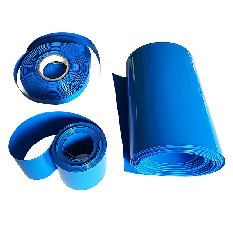 1kg 18650/21700/26650/32650 Lithium Battery Heat Shrinkable Film Blue Sleeve PVC Heat Shrinkable Tube Sleeve 160-400mm Wide