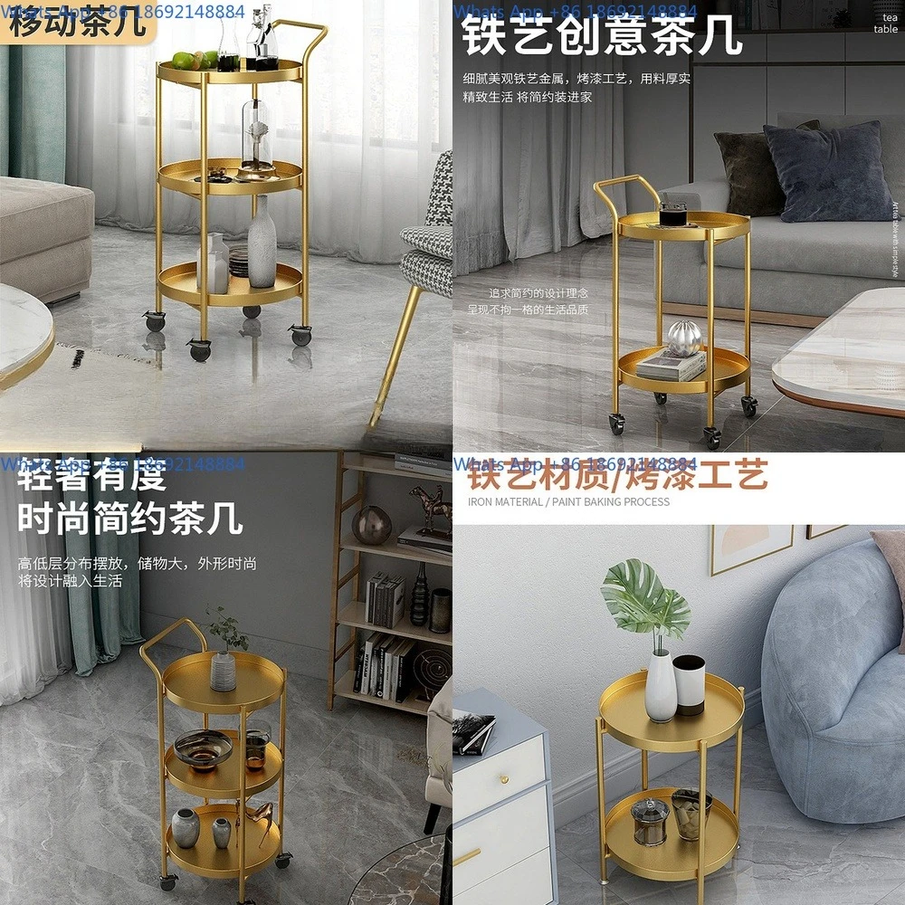

Minimalist metal storage trolley with wheels for bedroom or living room no assembly required multi tier rolling cart for home