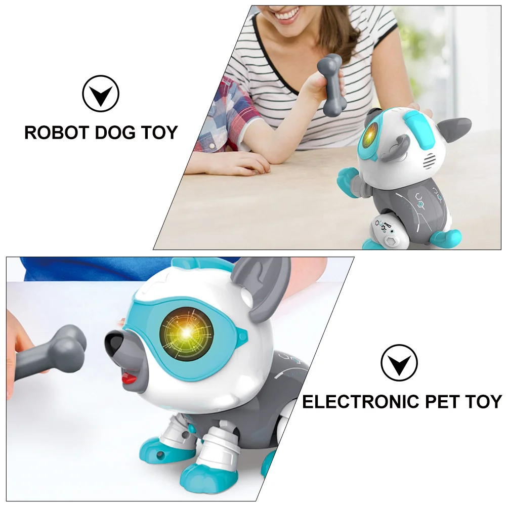 Robô cão brinquedo andando brinquedos educativos das crianças criança controle de voz abs elétrico diy