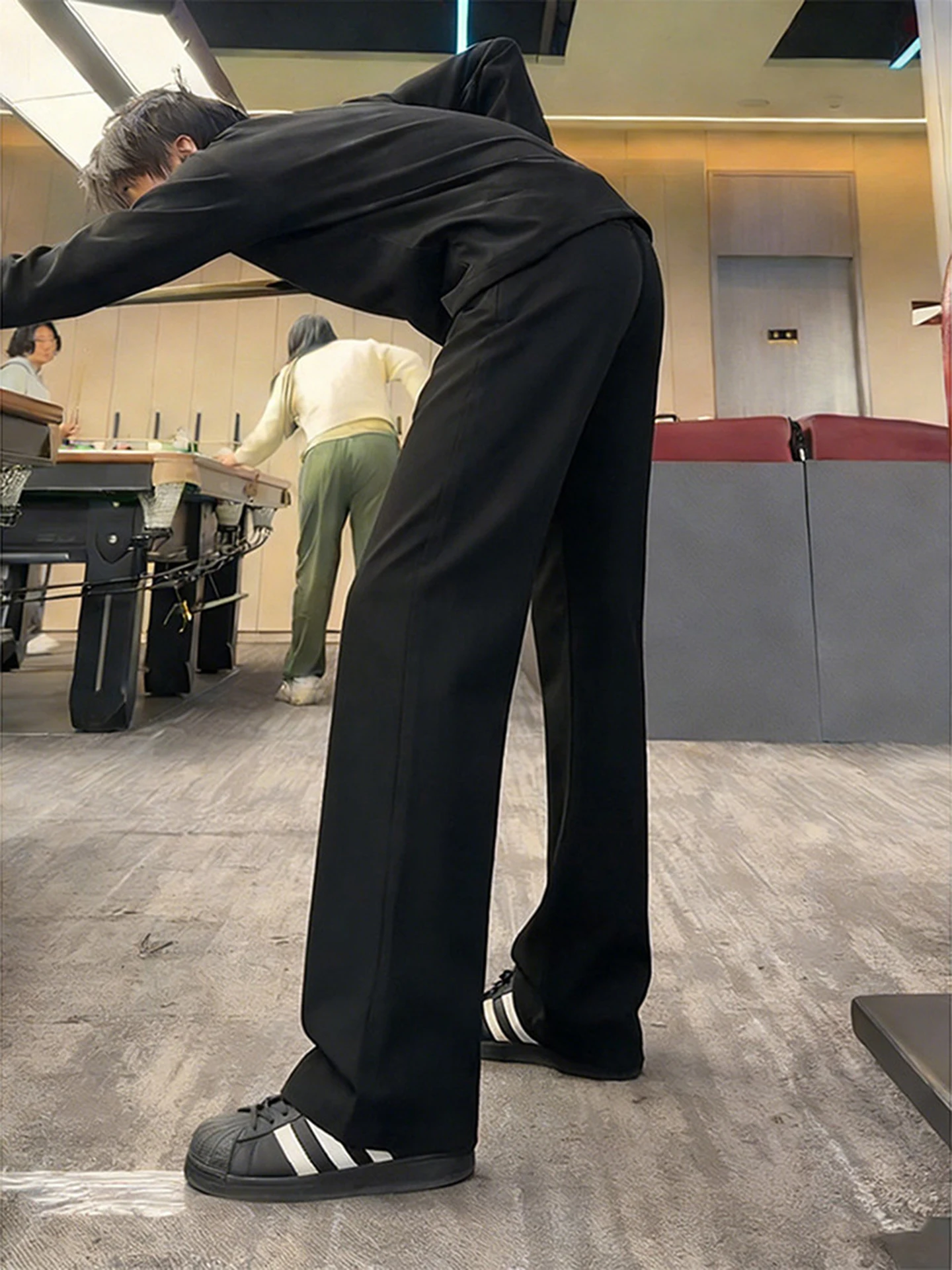 

Мужские брюки Bla Fce с подкладкой, прямого кроя, зауженные, осенне-зимние, повседневные, с высокой талией, широкими штанинами и дизайнерским декором