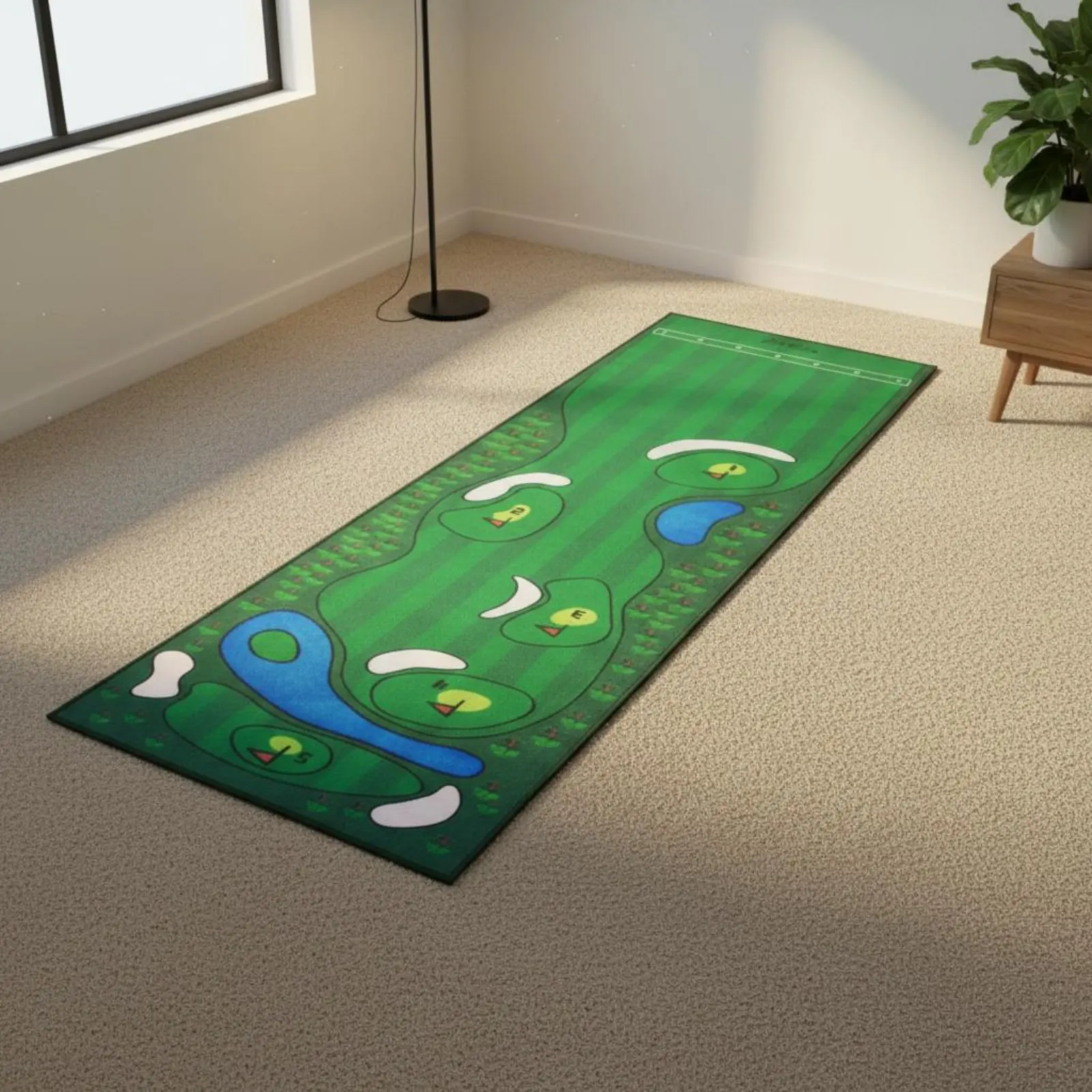 Indoor Putting Mat Anti-Slip Bottom Putting Training Mat Putting Practice Carpet Non-Skid Backing Portable Putting Green - view 2