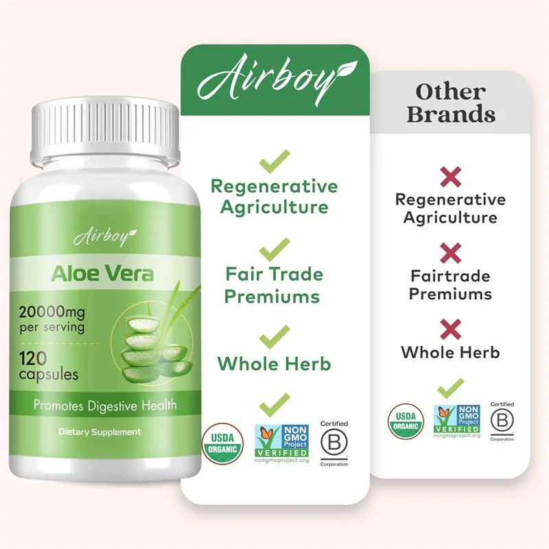 Aloe Vera - Support Gut Health & Digestive Comfort, Stomach Acid Buffer, Natural Immune Supplement