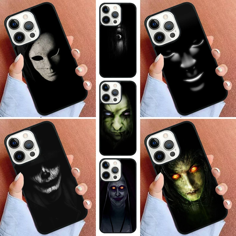 Scary Face Eyes Phone Case For iPhone 16 15 14 Pro 11 13 12 Mini Max SE 2020 6 7 8 Plus Cover Capa