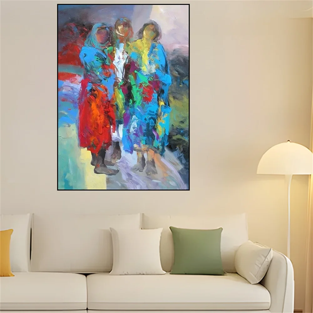 

Hand Painted Colorful Nude Girls Oil Painting Naked Woman Paintings Modern Abstract Wall Picture For Living Room Canvas Painting