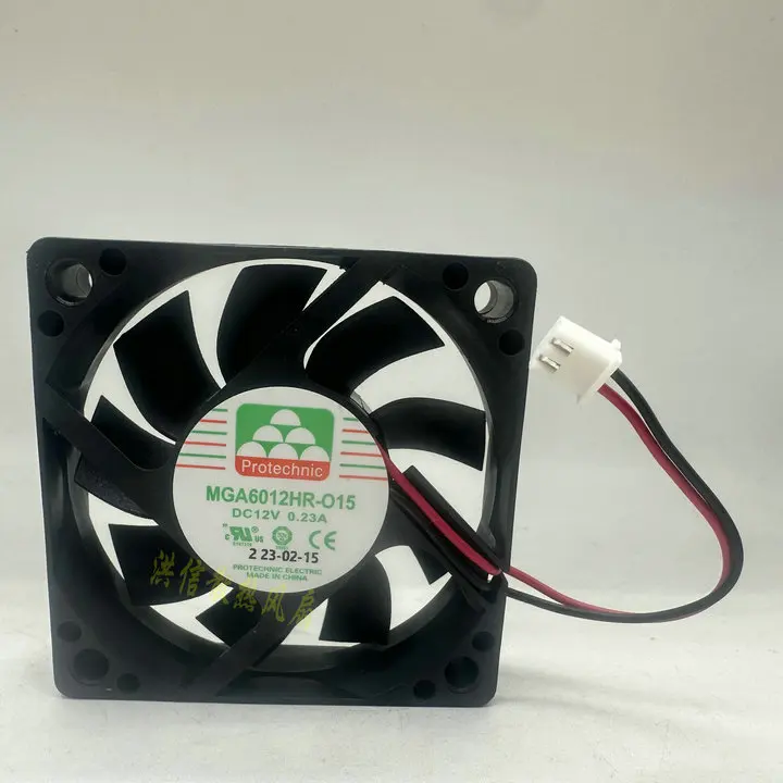 Protechnic MGA6012HR-O15 DC 12V 0.23A 60x60x15mm 2-Wire Cooling Fan