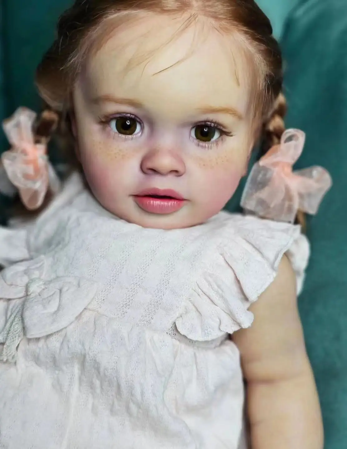 FBBD Customized Limited Supply 26inch Reborn Baby Doll Pippa With Freckles On the Face With Same Hair Already Finished Doll