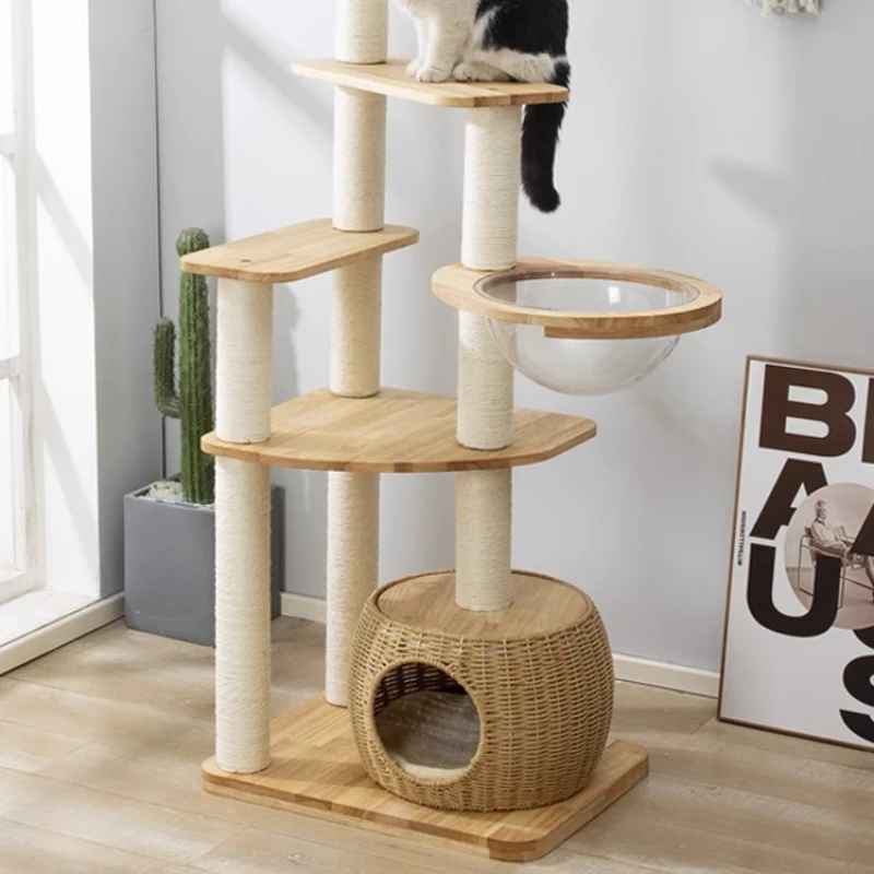 Claw Sharpener Cat Scrapers Board Wood Tree Tower Climbing High Cat Scrapers Space Saving Drapak Dla Kota Cat Supplies MR50CS