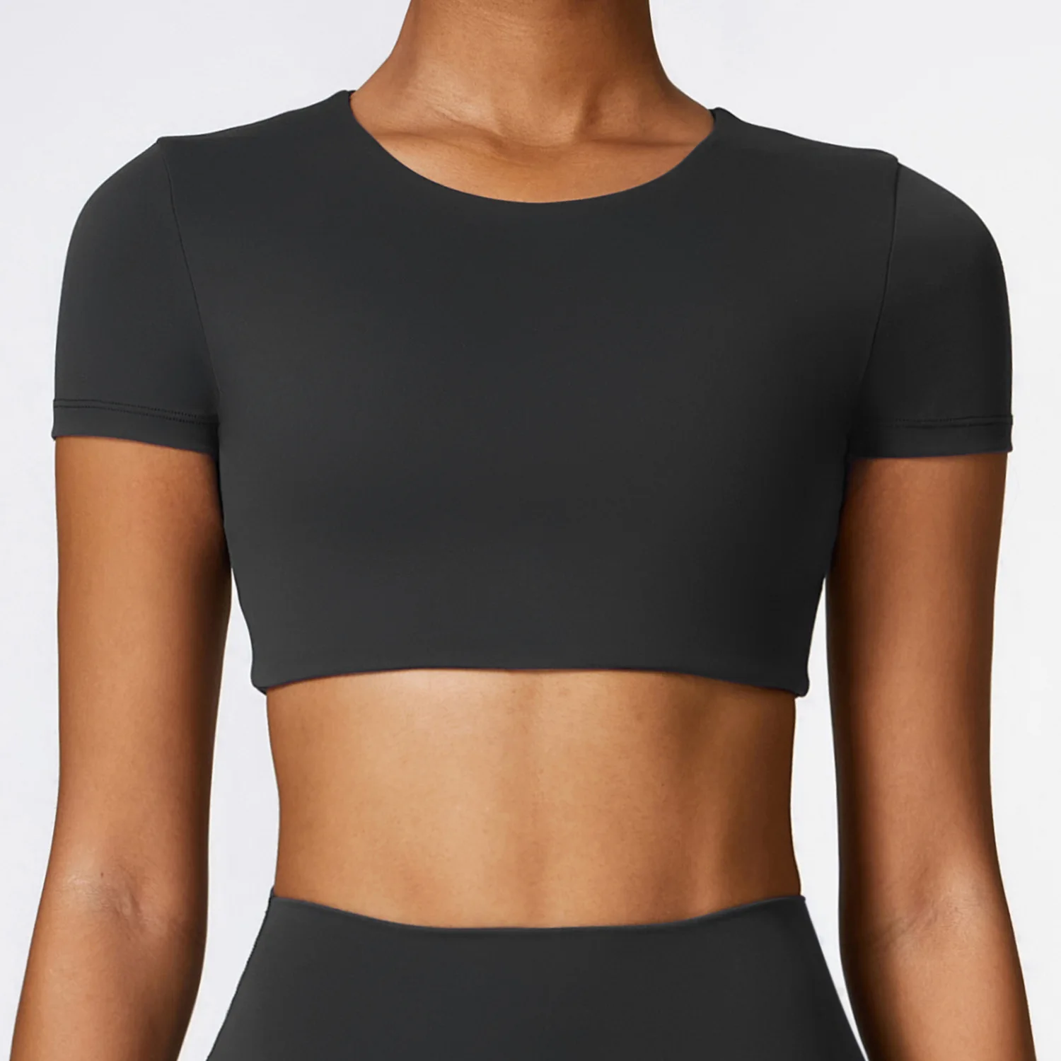 T-shirt sans couture à manches courtes pour femme, haut court, coupe couvertes, fitness, course à pied, yoga, gym, sport, cyclisme, entraînement, Y