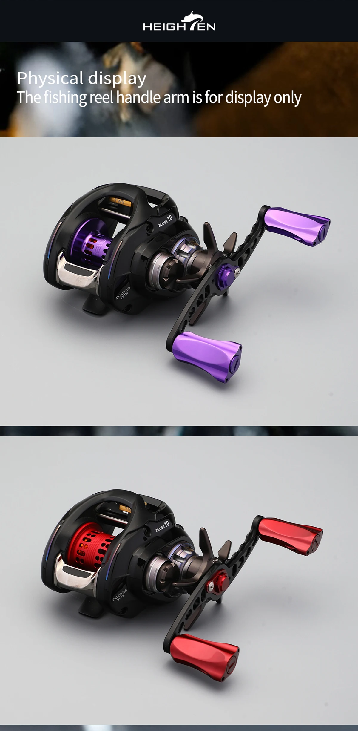 HEIGHTEN Baitcasting-Rollen-Modifikationskit: Doppelgriff, 95mm Mittelabstand + 21mm Durchmesser Knöpfe, Zubehör für Angelrollen-Modifikation – Detail 5