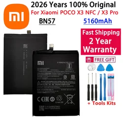 2026 Year 100% Original BN57 5160mAh Phone Battery For Xiaomi Pocophone X3 NFC / Poco X3 Pro Replacement Batteries Fast Shipping