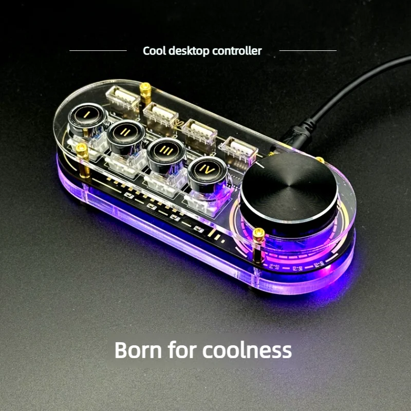 Hub Docking Station Rgb Desktop Controller Usb Extender Computer Custom Key Hot Pluggable Shortcut Keyboard One-key Power On
