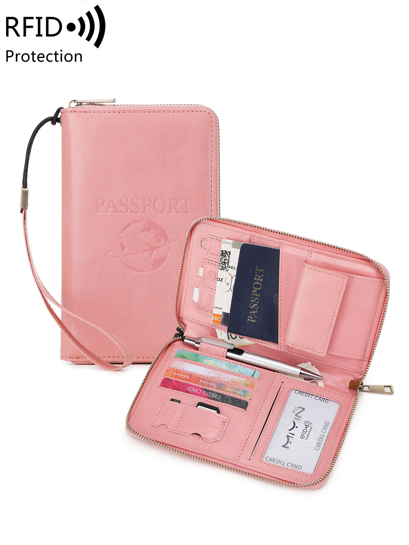 

New retro for men women passport bag RFID multifunctional passport cover fashionable PU leather passport clip travel accessories