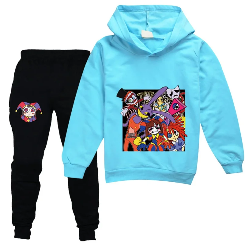 L'incredibile circo digitale vestito cosplay felpa con cappuccio bambini Pomni Jax travestimento panni vestito ragazze outfit felpa pantaloni set ragazzo