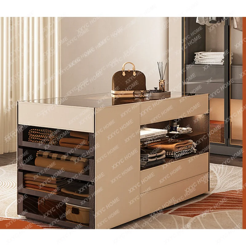 

Light Luxury Modern Cloakroom Island Cabinet Display Cabinet Minimalist Double-Sided Locker High Sense Floor Cabinet