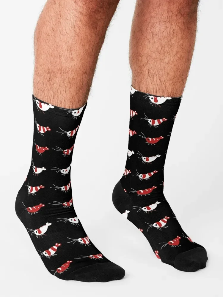 Chaussettes de Noël en cristal rouge pour hommes et femmes, chaussettes de rugby, bas de crevettes