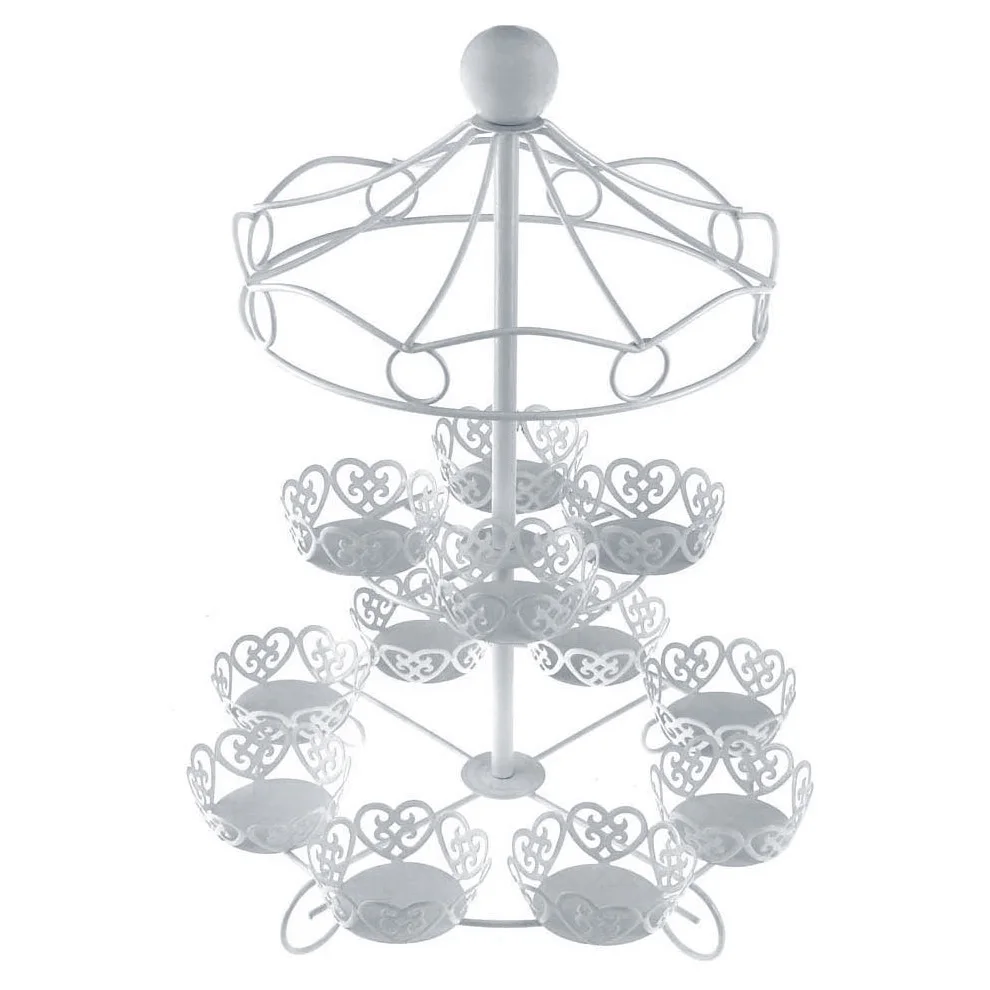 A84E-2 Layer-12 Count Carousel Cupcake Stand Holder Display Wedding Cake Cup Display Stand