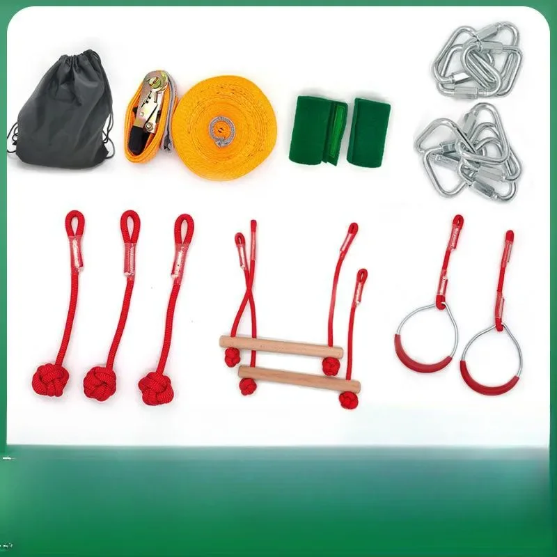 

Ninja Tree Swing Toys Warrior Obstacle Course for Kids with Pulley Kit with Accessories Monkey Bars Gym Rings Climbing Ladder