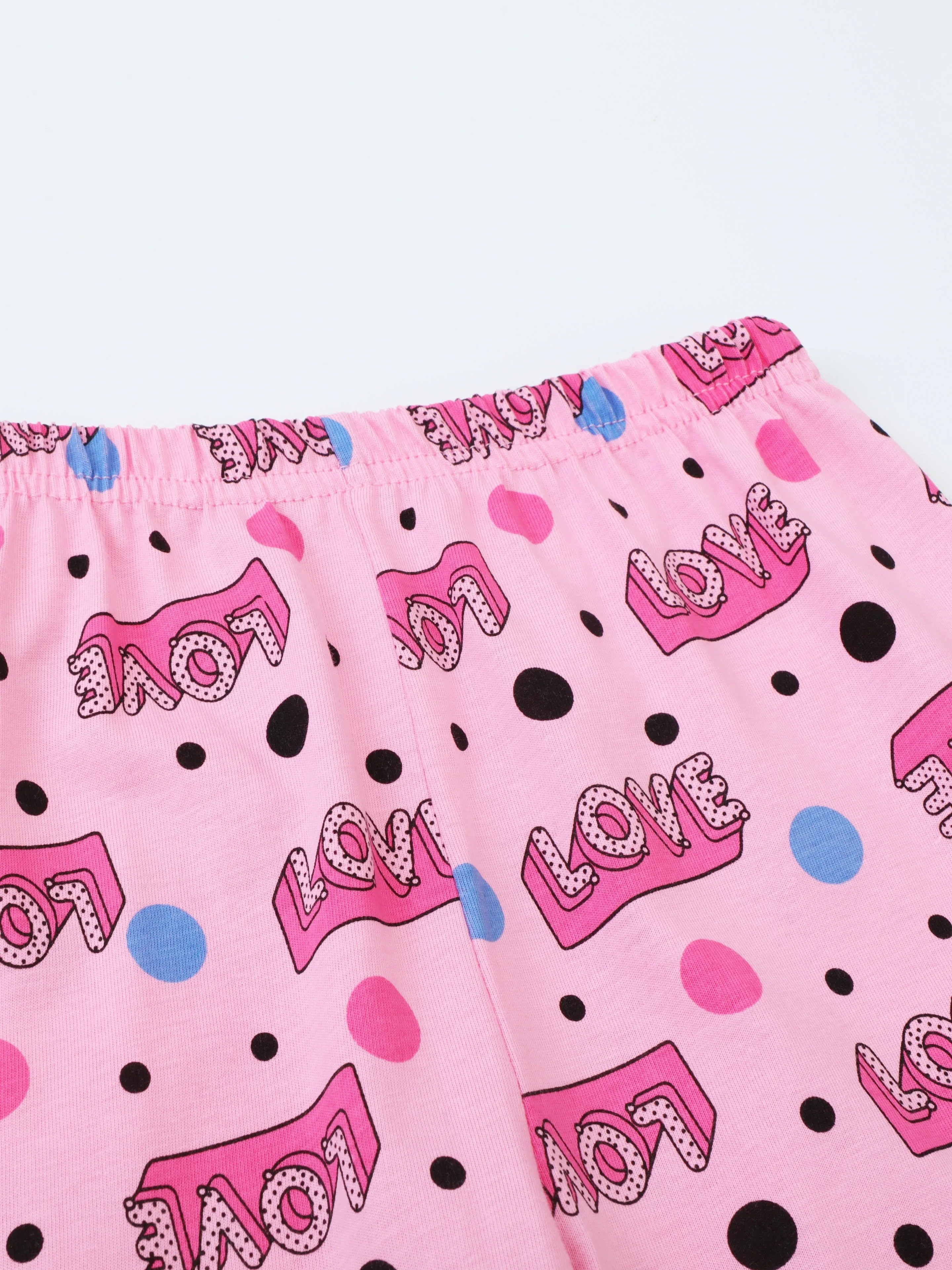 Toddler Girls 2-piece Cotton Pajama Sets Cartoon Girls Pattern Round Neck Long Sleeve Top & Full Print Trousers Casual PJ Sets F