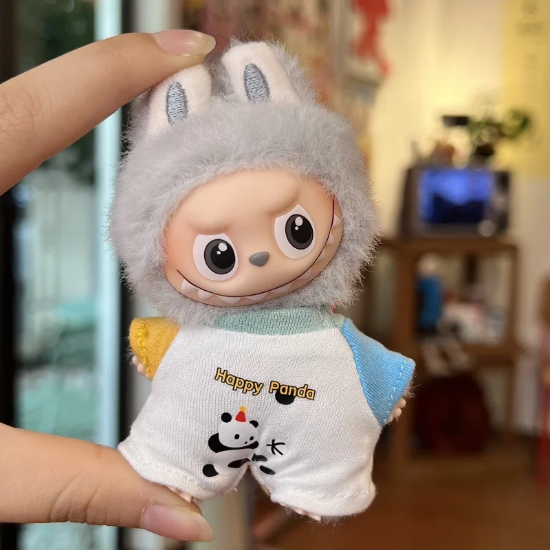 

10cm 4.0 Mini Labubu Doll Clothes Animal-Themed Casual Onesie – Pink White Bear Rabbit Design Perfect For Outfit Change