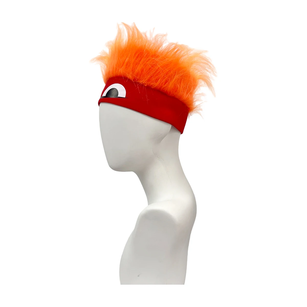 Orange Fluffy Spiky Headband Wig Synthetic Hair Cartoon Eyes Design Halloween Carnival Costume Party Wigs for Kids Adults - view 2