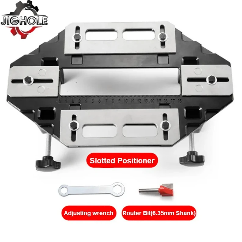 

Alloy Hinge Slotting Jig with Router Bit | Lock Installation Guide Plate for Door & Frame Mortising