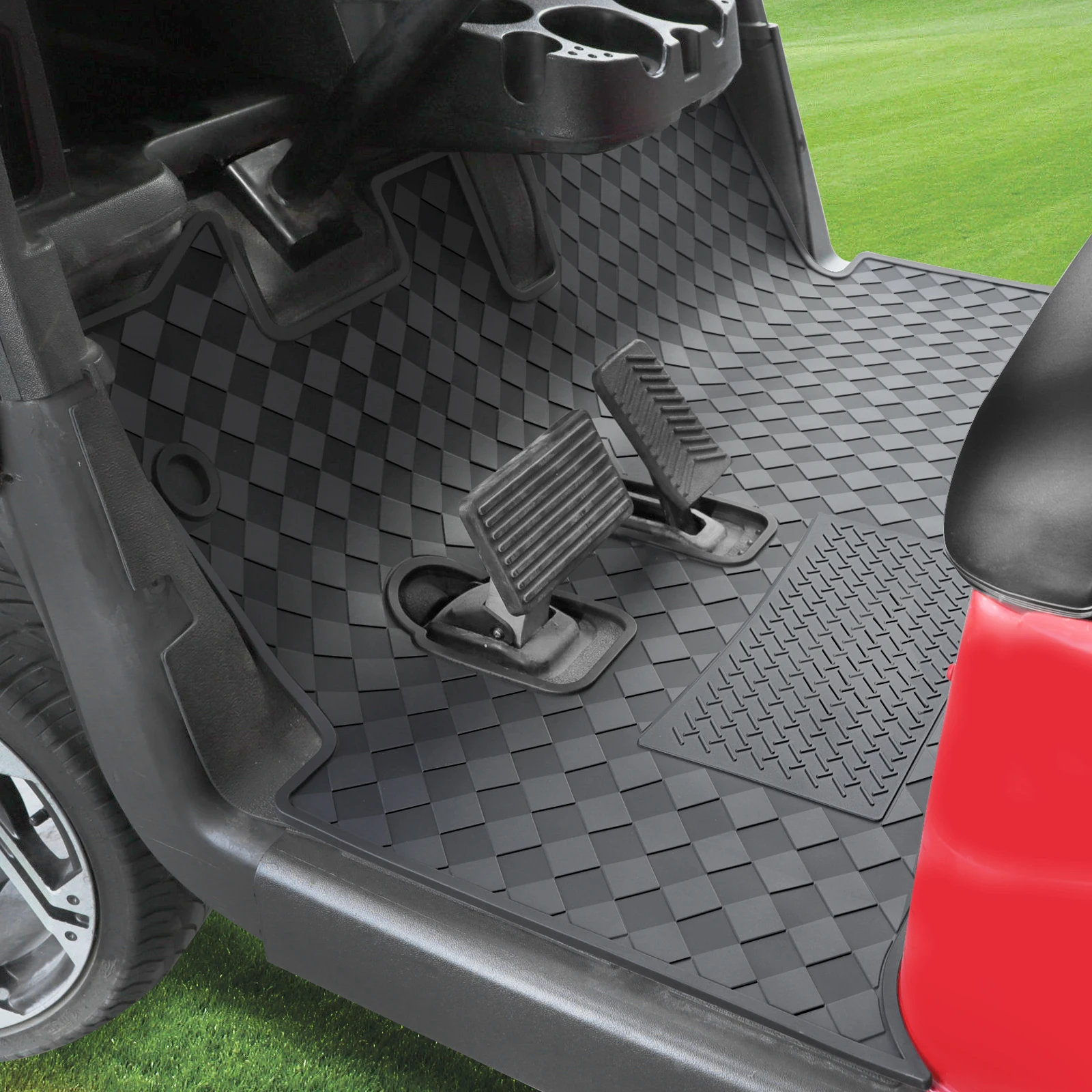 Roykaw EZGO RXV Golf Cart Mat Full Coverage Floor Liner for EZGO RXV (2008-Up) & 2Five (2009-Up) Models, Non-Slip Designed