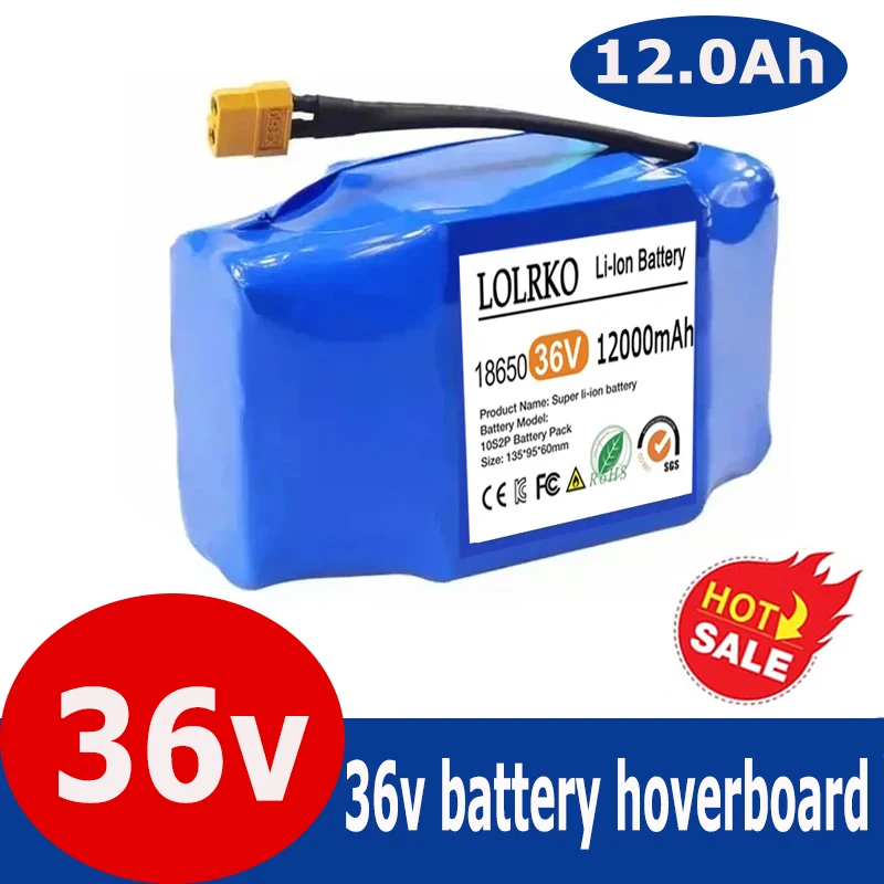 High-capacity 18650 10S2P 36v 6Ah 8Ah 10Ah 12Ah Lithium Battery Pack for Electric Scooter Twist Car Rechargeable Li-ion Battery