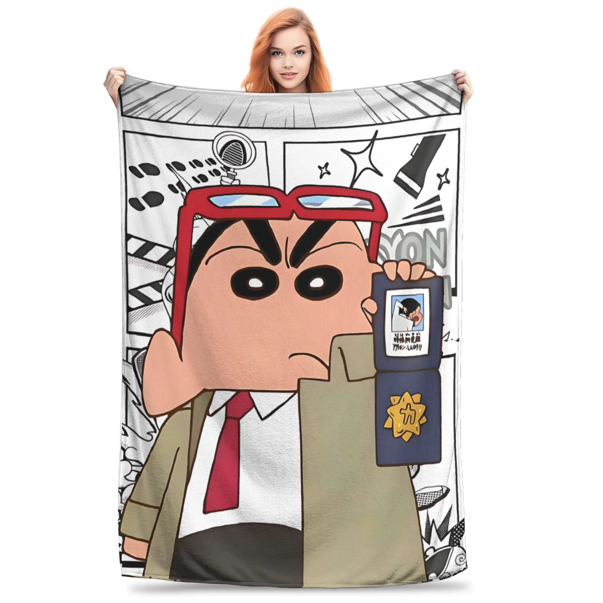 1PC home Cutecore Room Decor Crayon S Shin chan Blanket Throw Blanket  Novelty Warm Blanket All Season