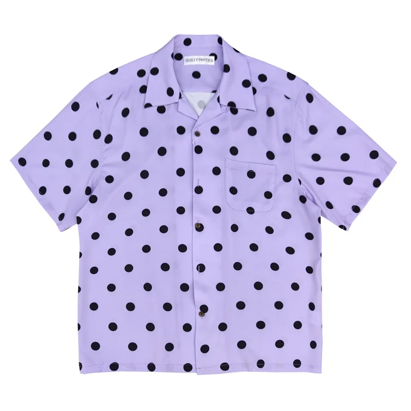 Multicolour Polka Dot Glass Ball WACKO MARIA Shirt Summer Casual Short Sleeve Shirt Men's Women's Hawaii Shirt Brand Tops